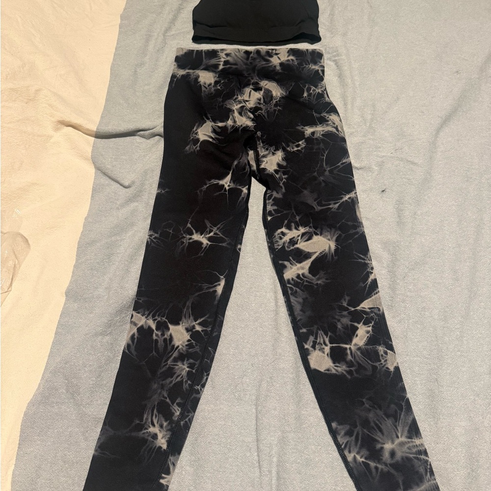 Black and Gray Kids Leggings